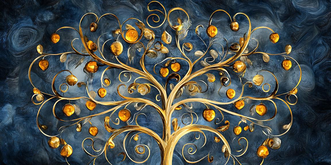 Old Fruits Tree Shape: Wall Paintings by Canvas Myntra