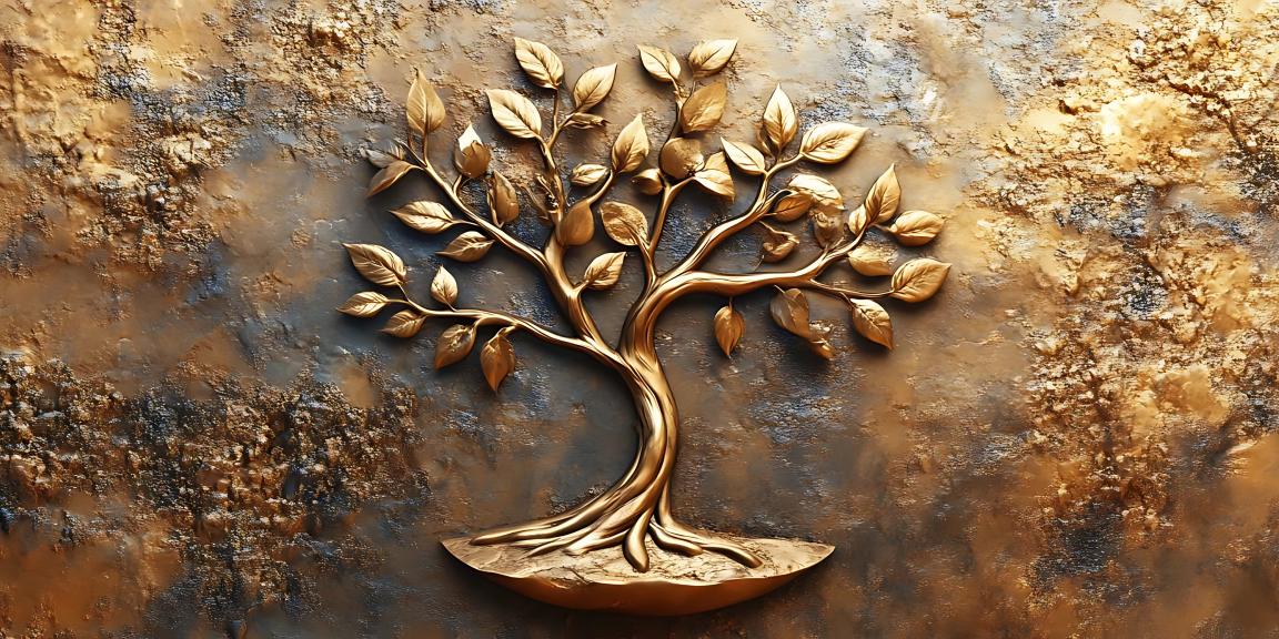 Old Vintage Gold Tree for Wealth: Wall Paintings by Canvas Myntra