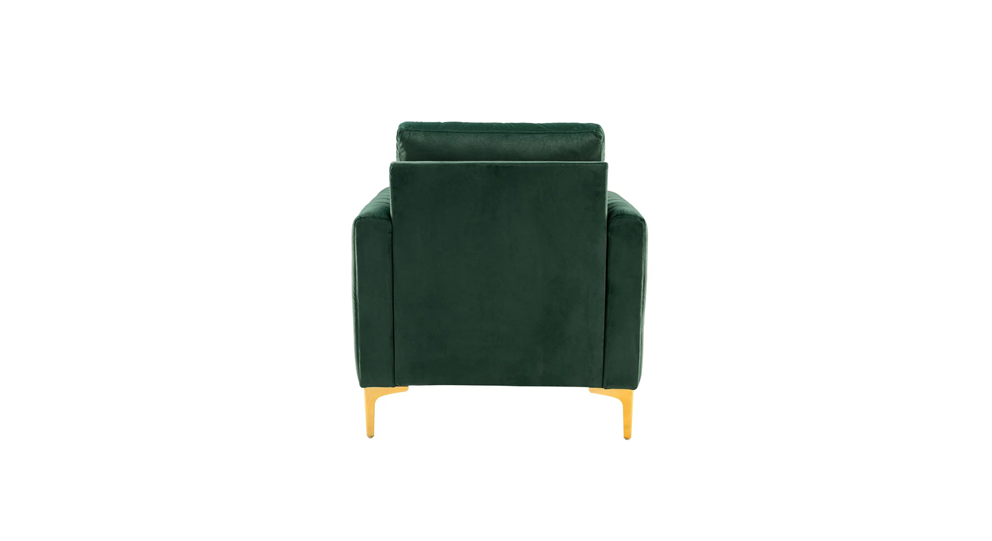 Doe Buck Velvet Rafeal  Accent Chair/Lounge Chair for  Living Room, Bedroom, Armchair Sofa Chair with Gold Legs.