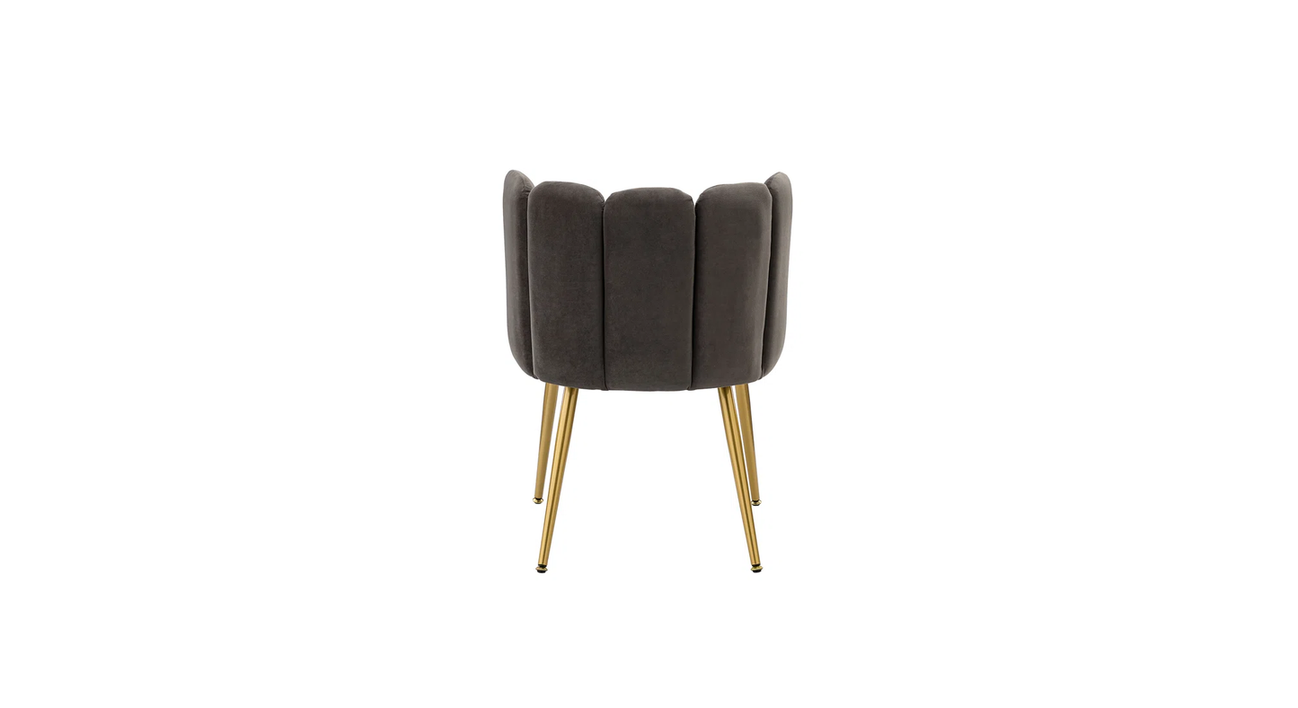 Doe Buck Velvet marsillio   Accent Chair/dining chair/café chair/side chair   for  Living Room, dining room ,restaurant  Armchair  with Gold Legs.