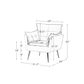 Doe Buck Velvet fyn Accent Chair/Lounge Chair for  Living Room, Bedroom, Armchair Sofa Chair with Gold Legs.