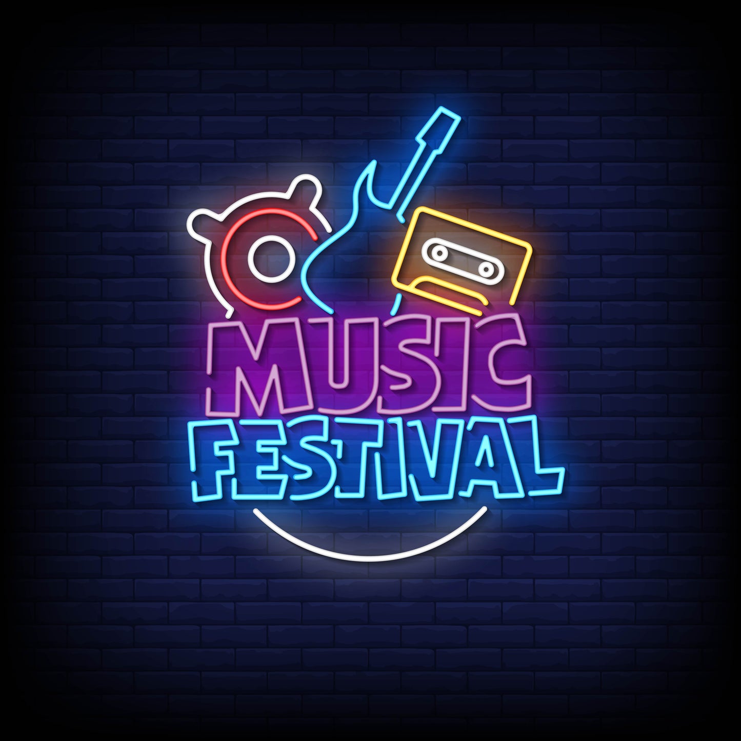 Neon Lights Music Festival - Vibrant Celebration of Music with Unique Neon Elements"