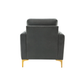 Doe Buck Velvet Rafeal  Accent Chair/Lounge Chair for  Living Room, Bedroom, Armchair Sofa Chair with Gold Legs.