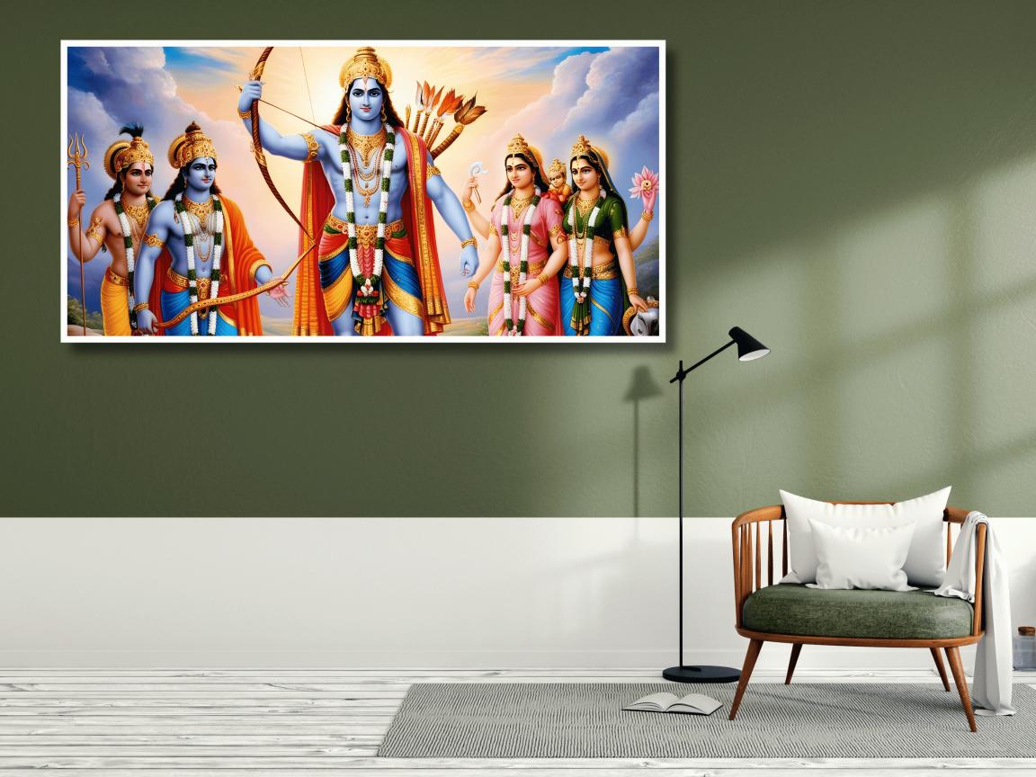 Lord Rama With bow: Wall Paintings by Canvas Myntra