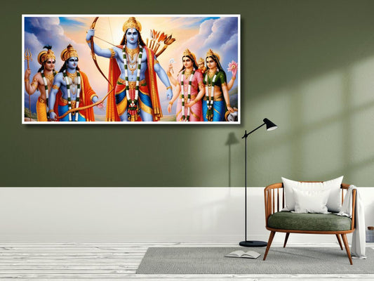 Lord Rama With bow: Wall Paintings by Canvas Myntra