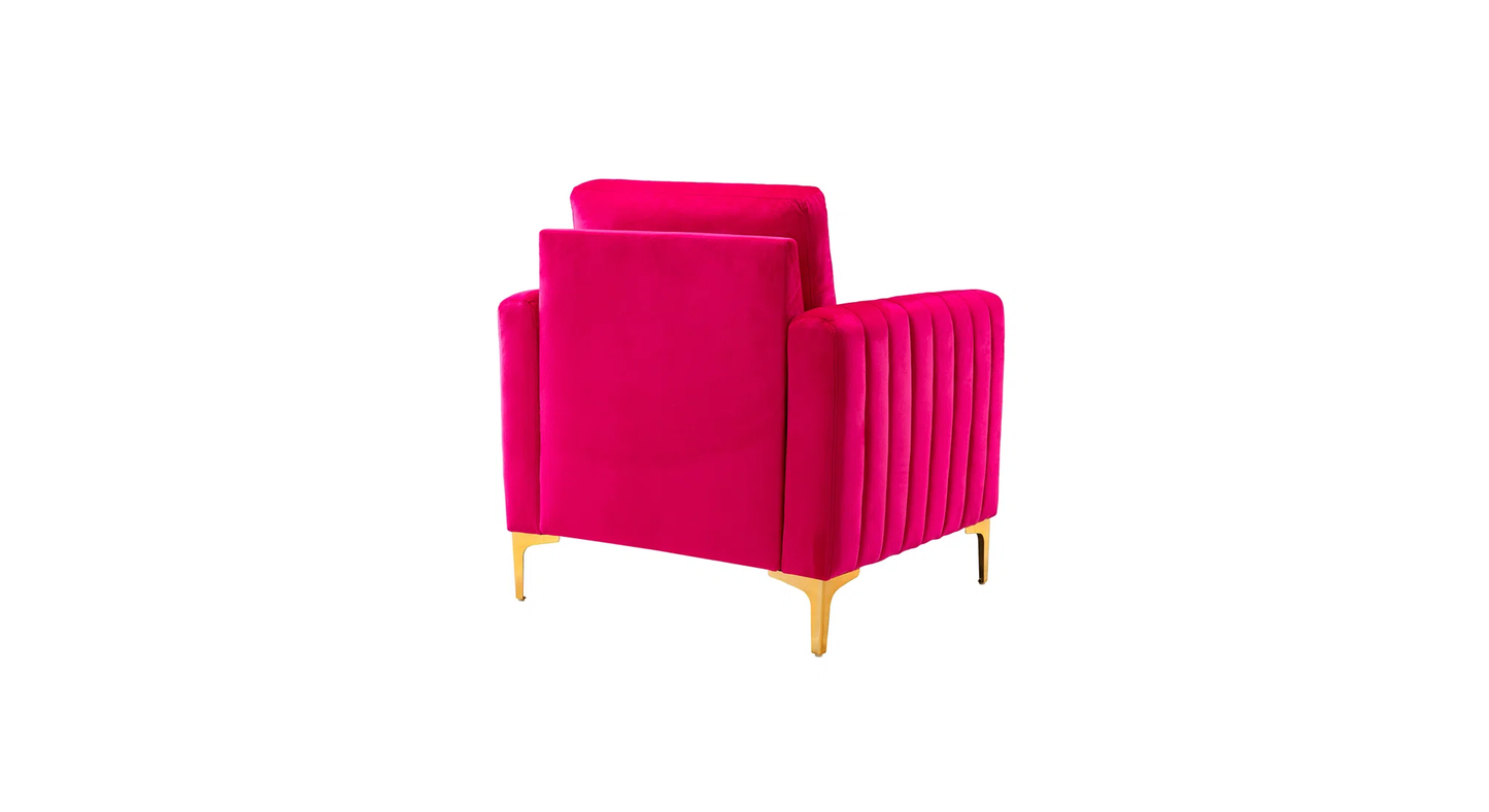 Doe Buck Velvet Rafeal  Accent Chair/Lounge Chair for  Living Room, Bedroom, Armchair Sofa Chair with Gold Legs.