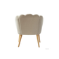 Doe Buck Velvet Rae Accent Chair/Lounge Chair for  Living Room, Bedroom, Armchair Sofa Chair with natural finish wooden legs