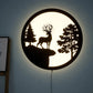 High-Quality Backlit Acrylic Wall Decor | Deer and Trees Design for Kitchen Décor