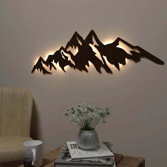 Trekking Backlit Wooden Wall Decor with LED Night Light