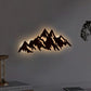 Himalayan Mountain Backlit Wooden Wall Art | LED Night Light in Walnut Finish