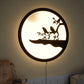 Chirping Birds Round LED Acrylic Wall Light