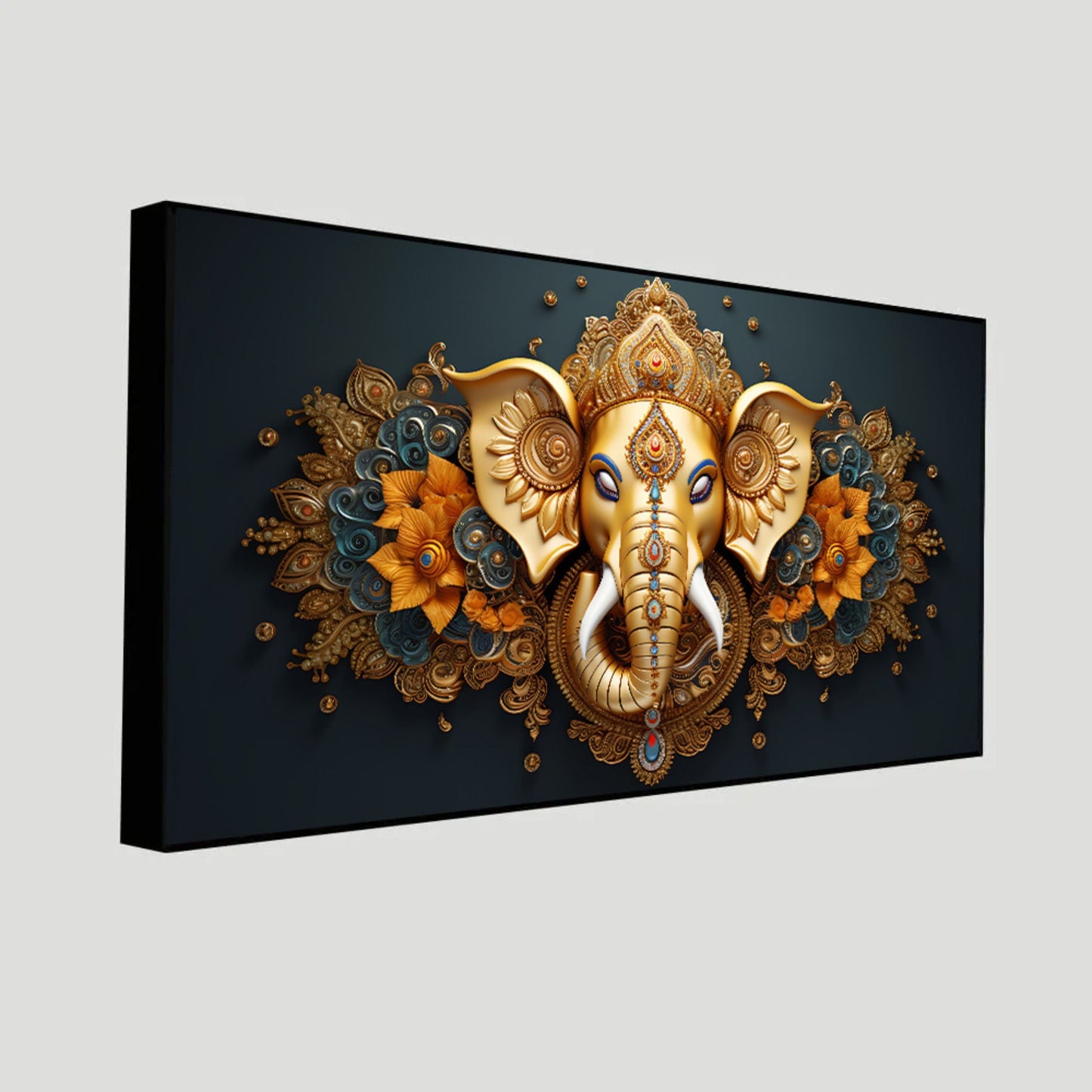 Lord Ganesha Wall Art | Premium Spiritual Paintings by Canvas Myntra