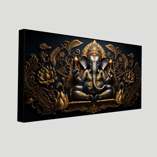 Decorative Lord Ganesha Painting | Zen Wall Art by Canvas Myntra