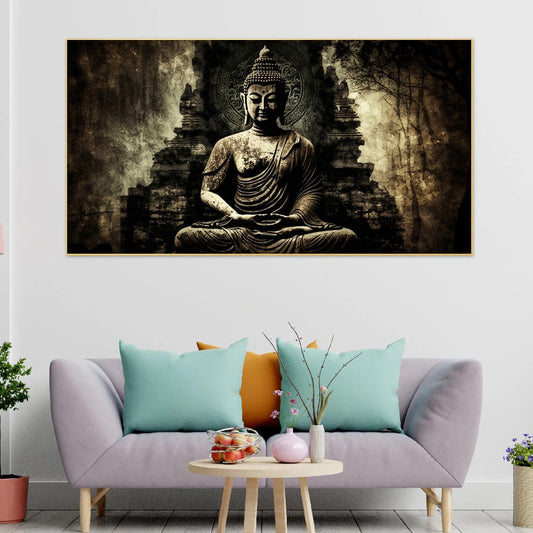 Canvas Myntra buddha-statue Canvas Wall Painting for Living Room, Bedroom, Office.