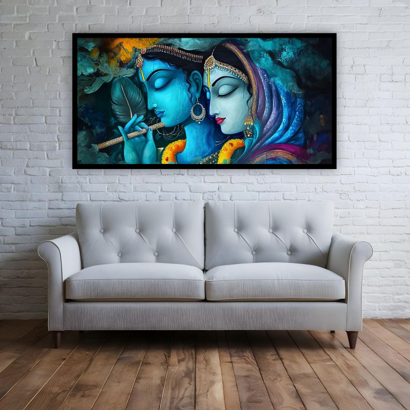 Canvas Myntra Radha Krishna Painting | Spiritual Serenity for Your Home and Office