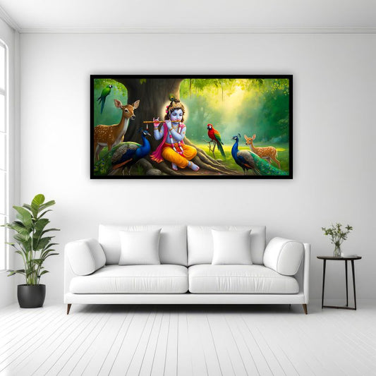 Radha Krishna Wall Art | Premium Spiritual Paintings by Canvas Myntra