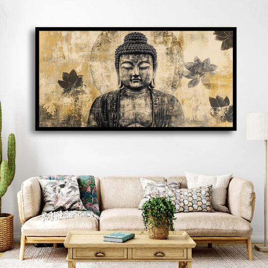 Serenity of Lord Buddha Wall Paintings by Canvas Myntra