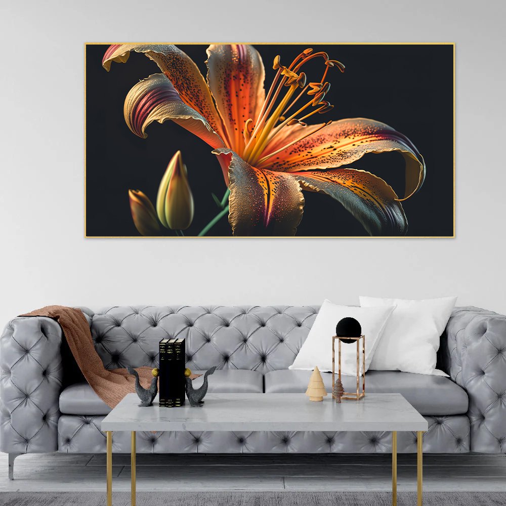 Canvas Myntra | Lily Flower Canvas | Wall Painting for Living Room, Bedroom, and Office.