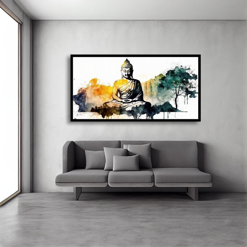 Gautam Buddha Wall Painting | Spiritual Decor by Canvas Myntra