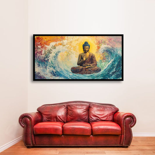 Canvas Myntra Buddha Art | Wave of Calm | Uplift Your Decor with Tranquil Wall Paintings