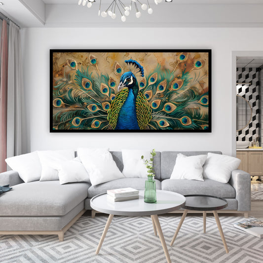 Peacock Wall Art for Home | Spiritual Paintings by Canvas Myntra