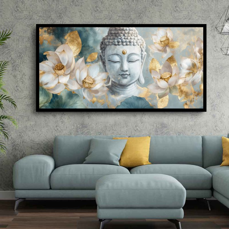 Serenity of Lord Buddha Wall Paintings by Canvas Myntra