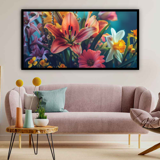 Multi-Panel Flower Wall Painting | Stunning Décor