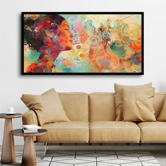 Abstract Figures in Motion: Wall Paintings by Canvas Myntra