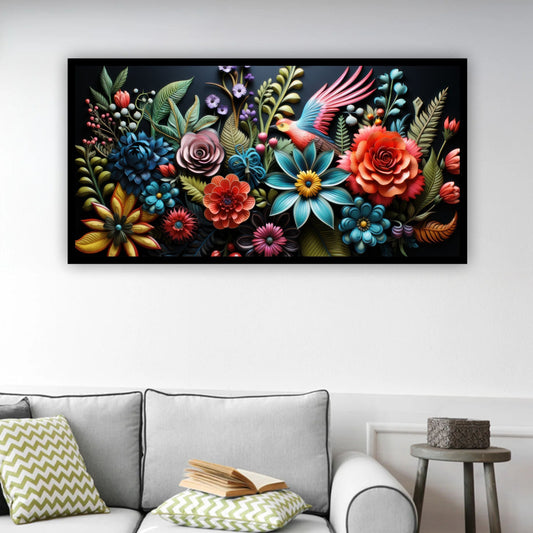 Handcrafted Flower Wall Painting | Artistic Home Accent