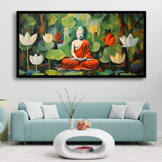 Serenity of Lord Buddha Wall Paintings by Canvas Myntra