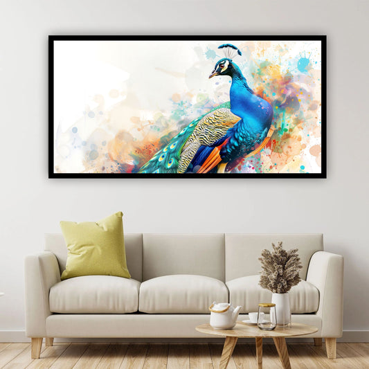 Peacock Wall Painting | Spiritual Decor by Canvas Myntra