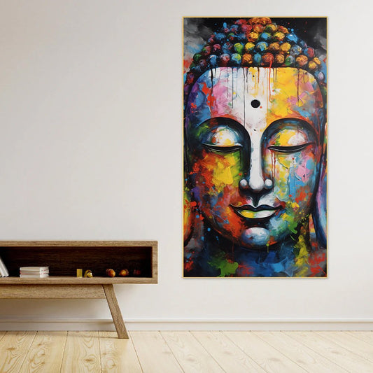 Buddha Bliss | Multicolored Canvas Painting for Peaceful Living