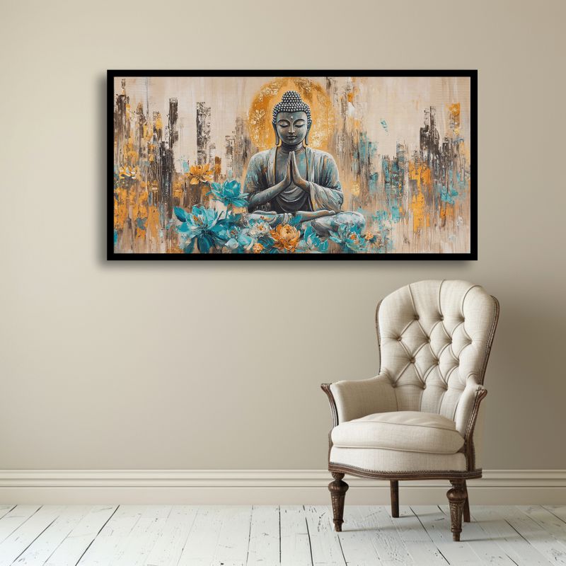 Elegant Gautam Buddha Wall Painting | Peaceful Home Decor Art