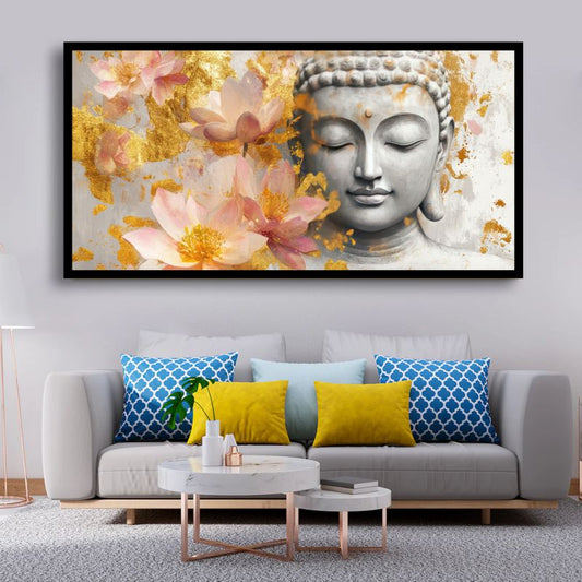 Serenity of Lord Buddha Wall Paintings by Canvas Myntra