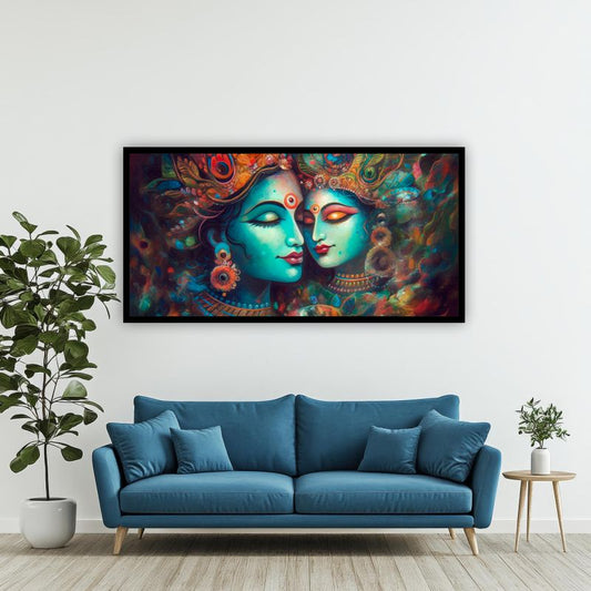 Serene Radha Krishna Painting | Add Tranquility to Your Home by Canvas Myntra