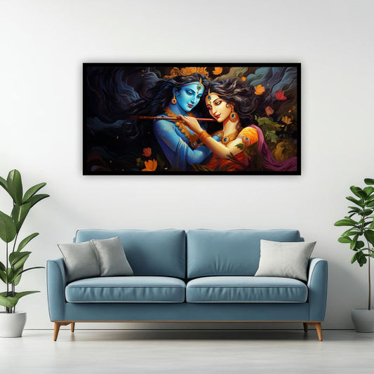 Radha Krishna Tranquil Wall Painting | Elevate Your Interior by Canvas Myntra