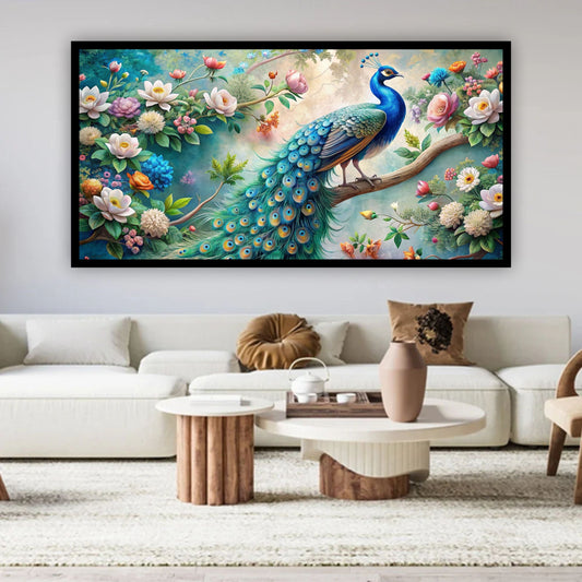 Canvas Myntra Peacock Painting | Enhance Your Space with Zen Serenity