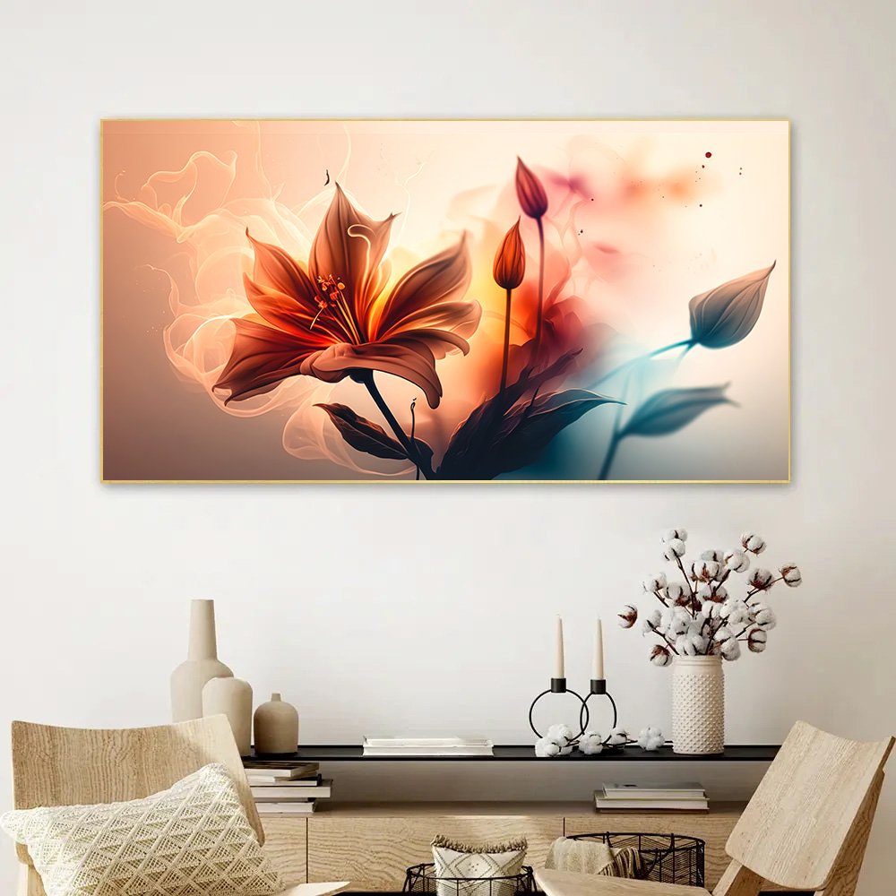 Canvas Myntra abstract-background-with-fabulous-flowers- for Living Room, Bedroom, Office.