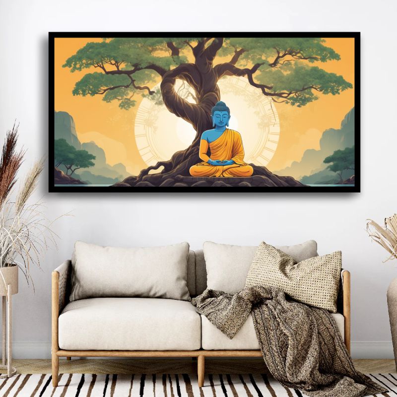 Serenity of Lord Buddha Wall Paintings by Canvas Myntra