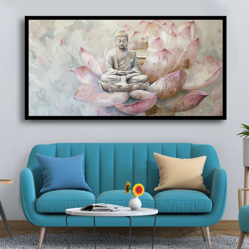 Serenity of Lord Buddha Wall Paintings by Canvas Myntra