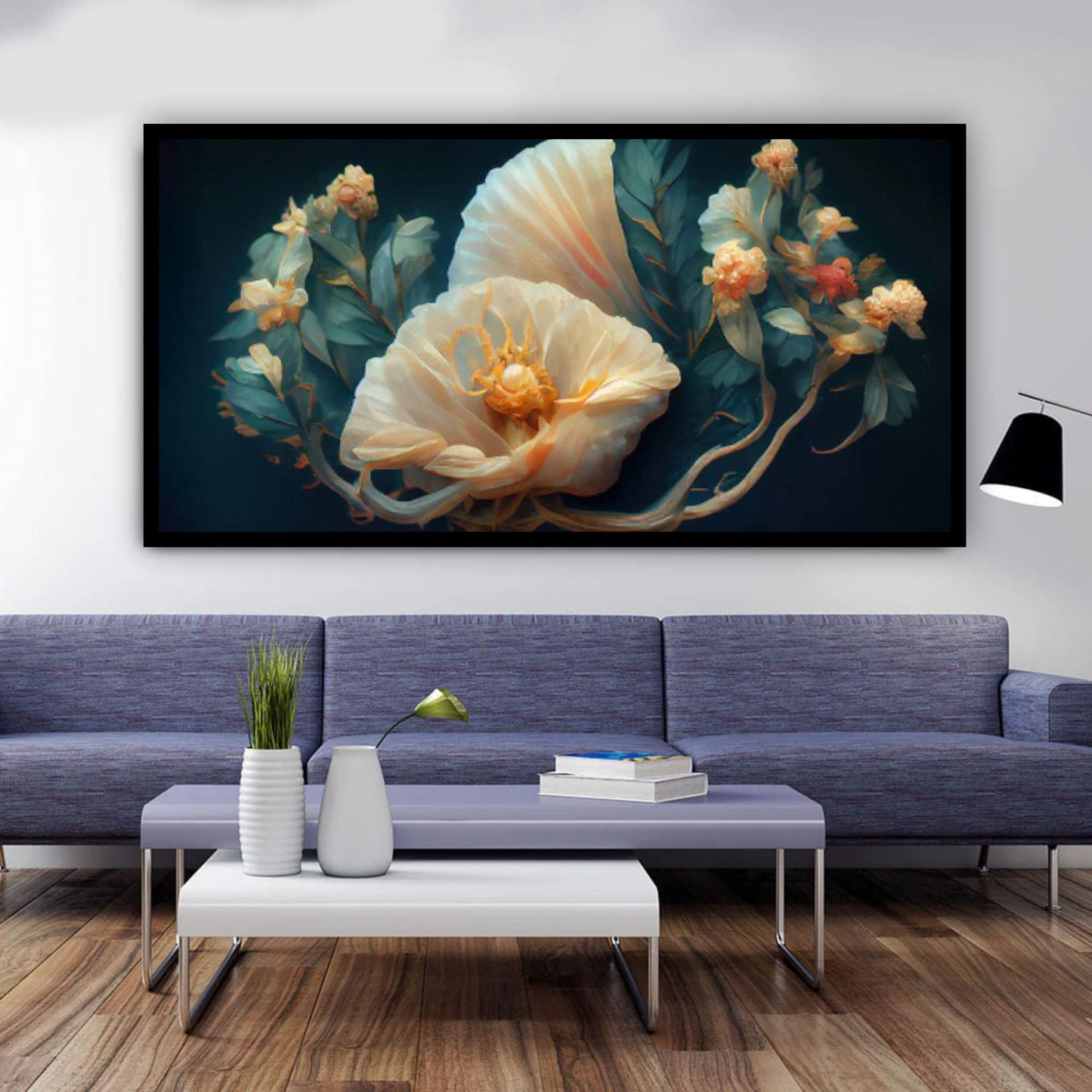 Pearl White Flower Canvas Painting for Your Walls | Timeless Beauty