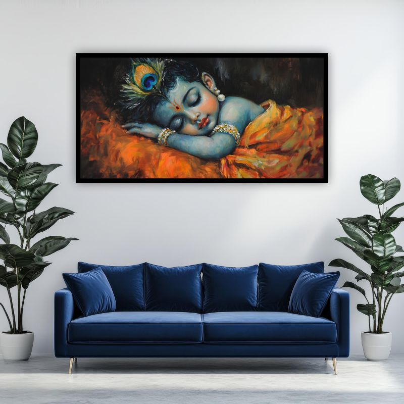 Radha Krishna Wall Painting | Spiritual Decor by Canvas Myntra