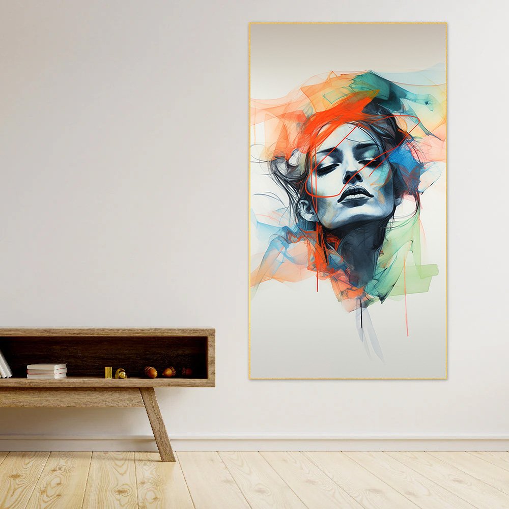 Canvas Myntra abstract-drawing-woman Canvas Wall Painting for Living Room, Bedroom, Office.