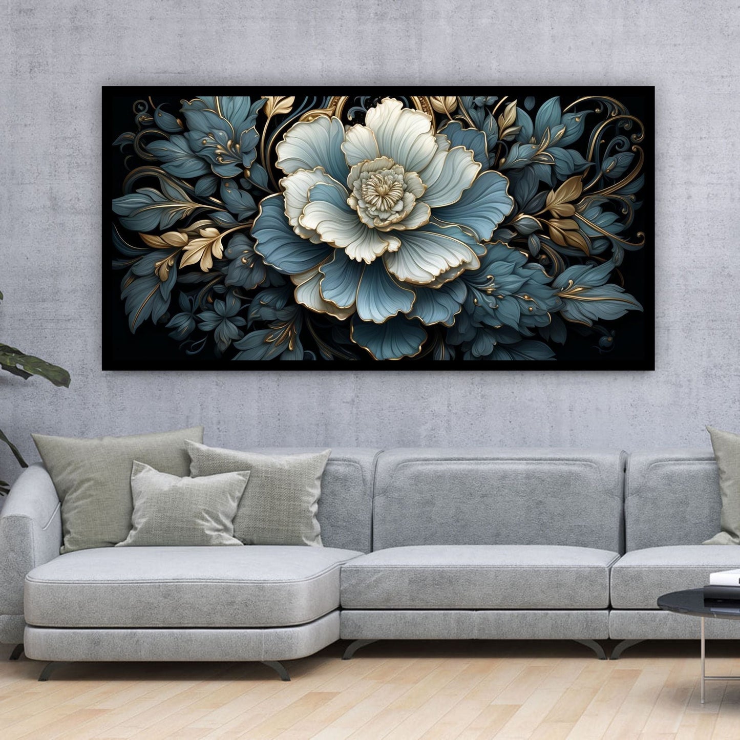 Elegant Flower Wall Painting for Home Décor | Beautiful Floral Canvas Art for Living Room & Bedroom Walls