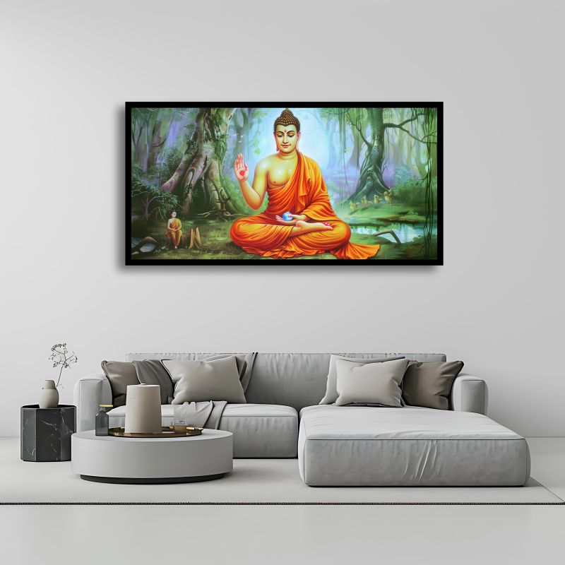 Serenity of Lord Buddha Wall Paintings by Canvas Myntra