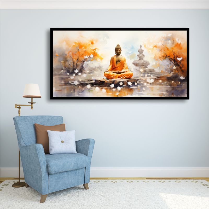 Gautam Buddha | A Spiritual Wall Art Piece for Peaceful Vibes in Your Home | Canvas Wall Art