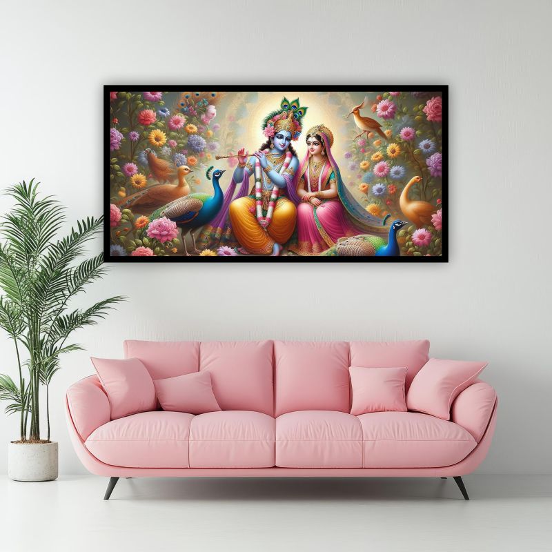 Radha Krishna Spiritual Wall Art | Uplift Your Decor with Canvas Myntra