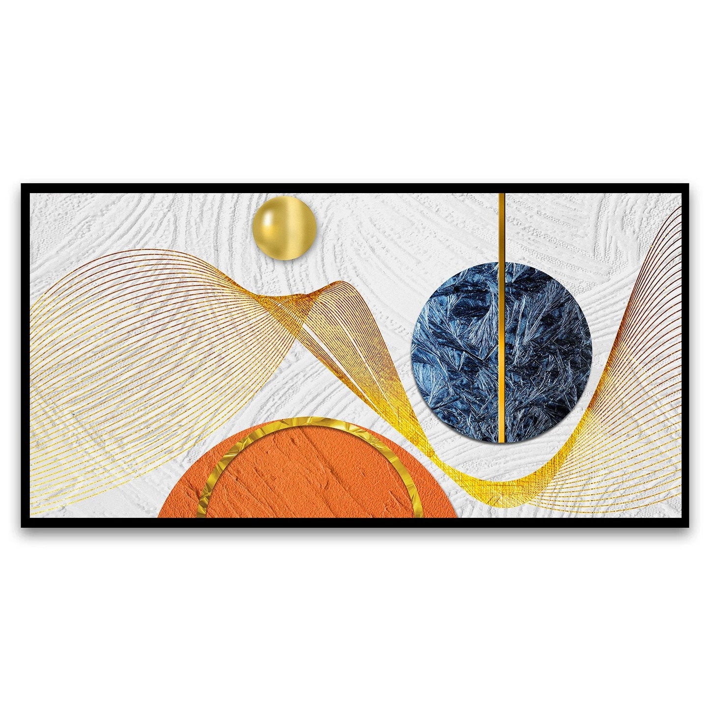 Canvas Myntra abstract-art-golden-wallpaper-carpet-banners-painting-fashion-modern-art-wall for Living Room, Bedroom, Office.