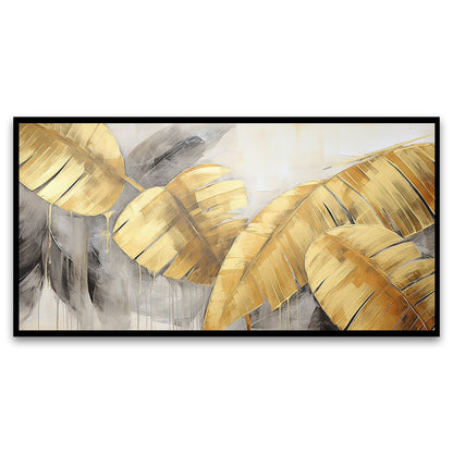 Canvas Myntra abstract-art-restore-ancient-ways-nostalgia-golden-touch Wall Painting for Living Room, Bedroom, Office.