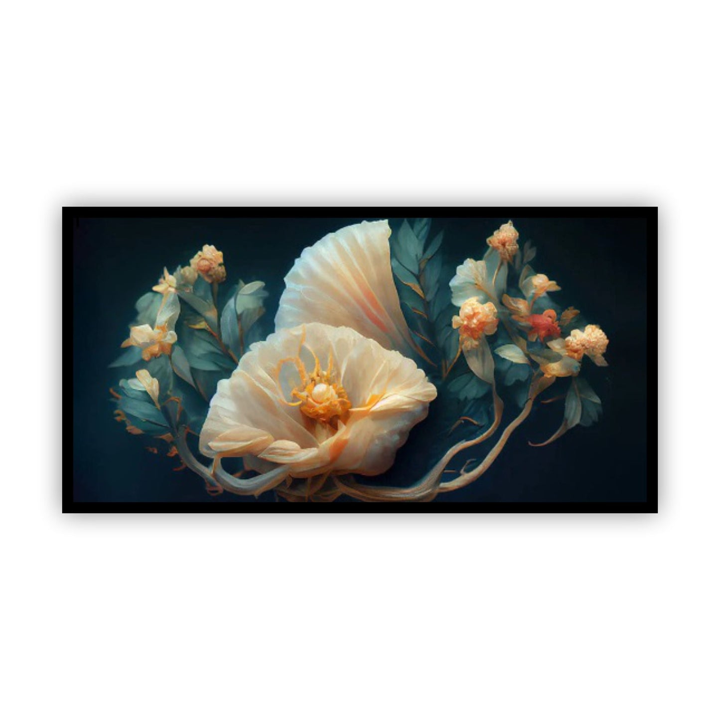 Pearl White Flower Canvas Painting for Your Walls | Timeless Beauty